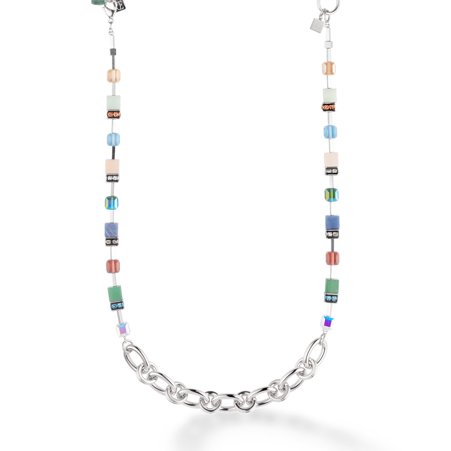 Halskette GeoCUBE® Statement Precious Chunky Chain Multiwear 35 multicolor