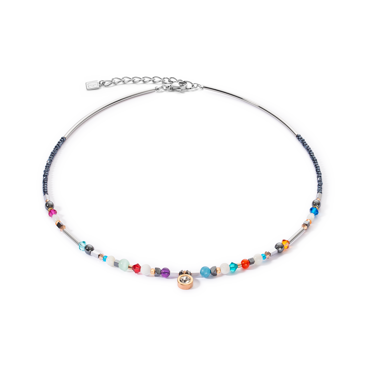 Sparkling Dot Edelstein Halskette multicolor vintage