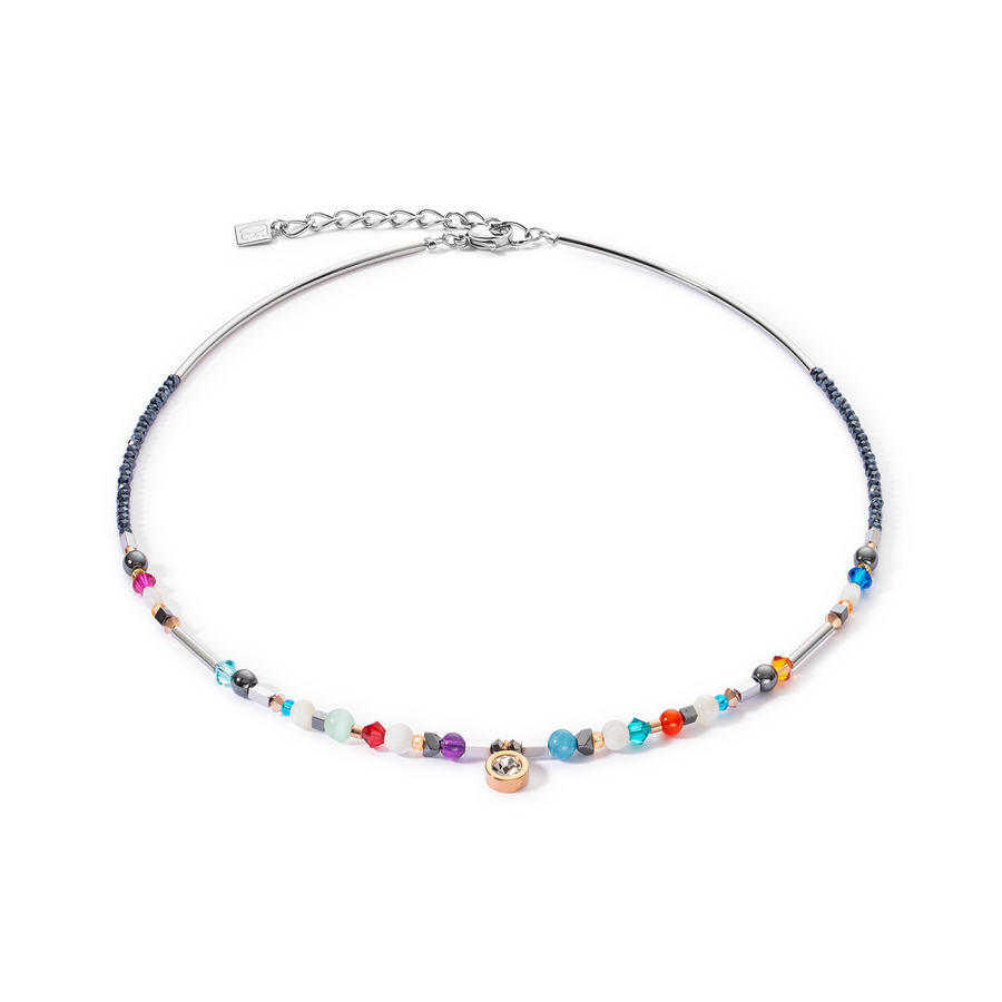 Sparkling Dot Edelstein Halskette multicolor vintage