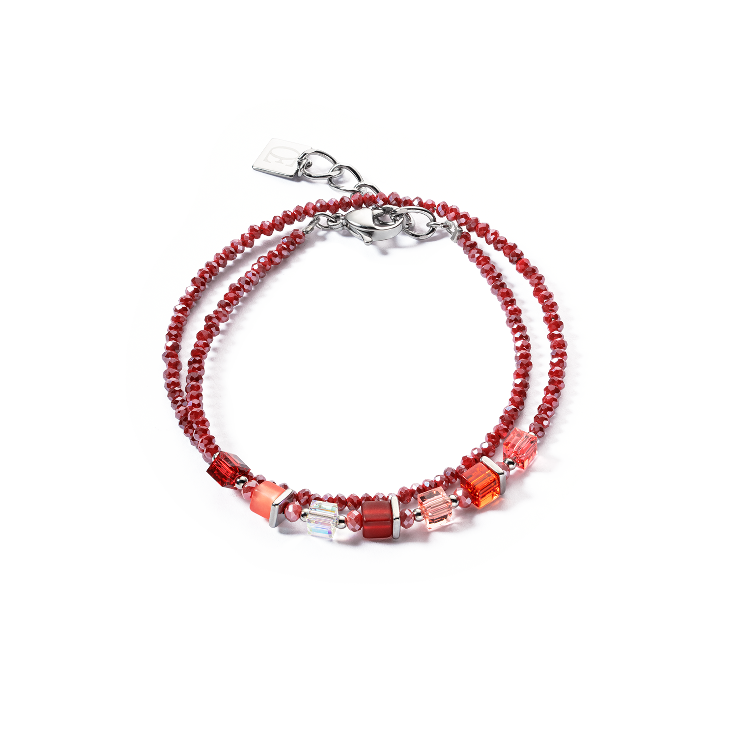 Joyful Colours Wrap Armband silber rot