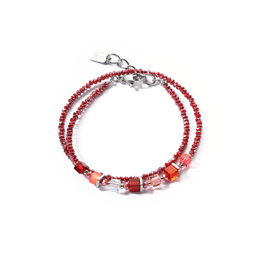 Joyful Colours Wrap Armband silber rot