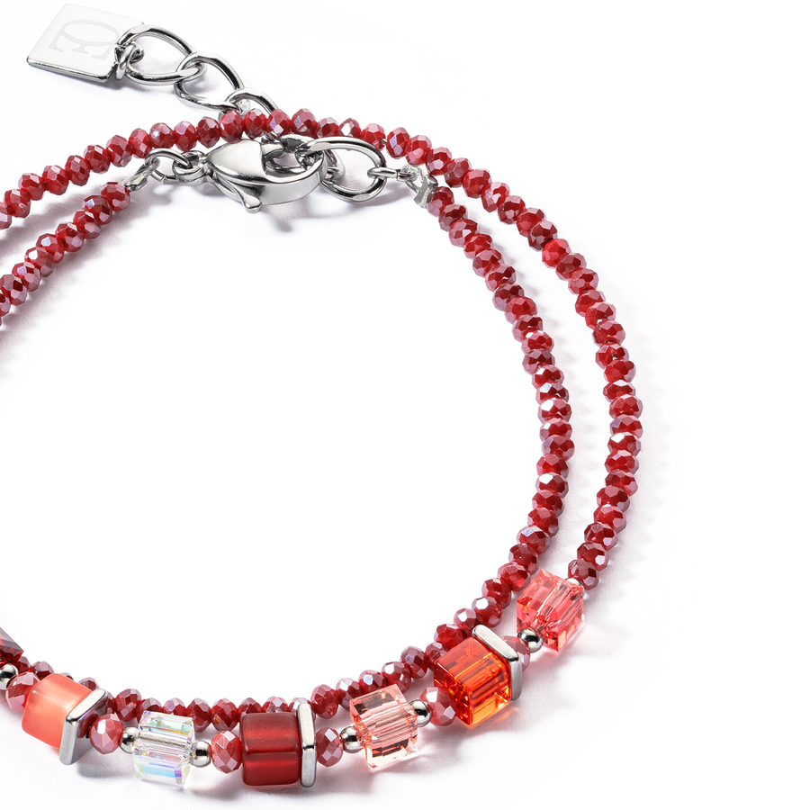 Joyful Colours Wrap Armband silber rot