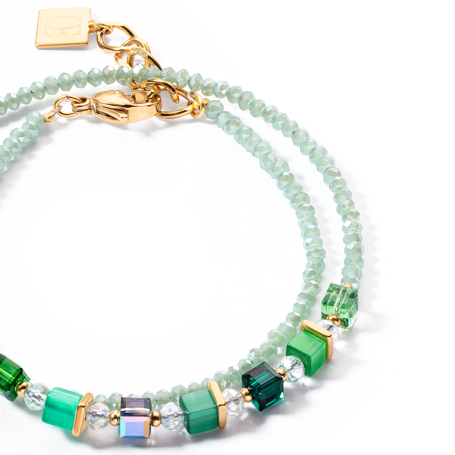 Joyful Colours Wrap Armband gold grün