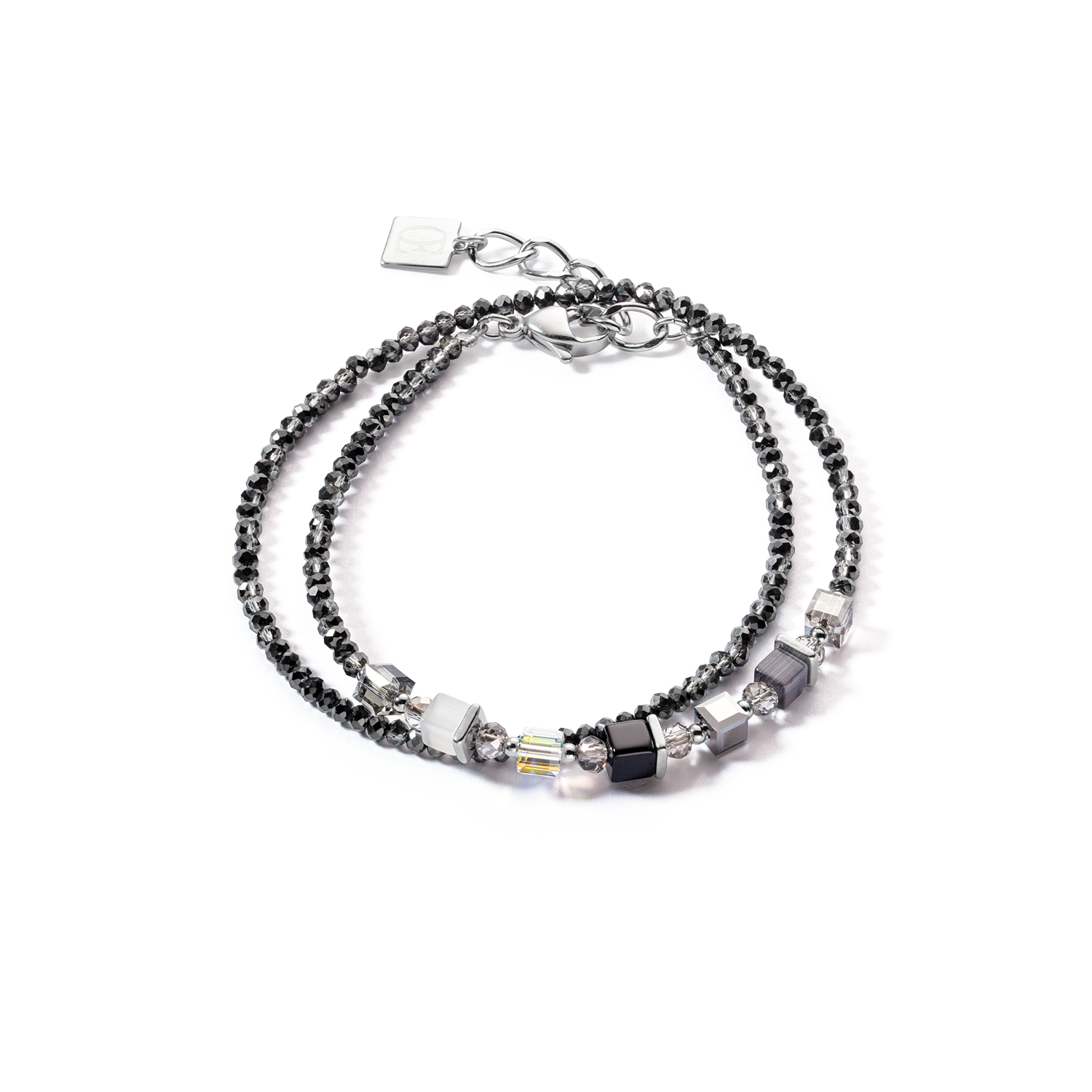 Joyful Colours Wrap Armband silber grau