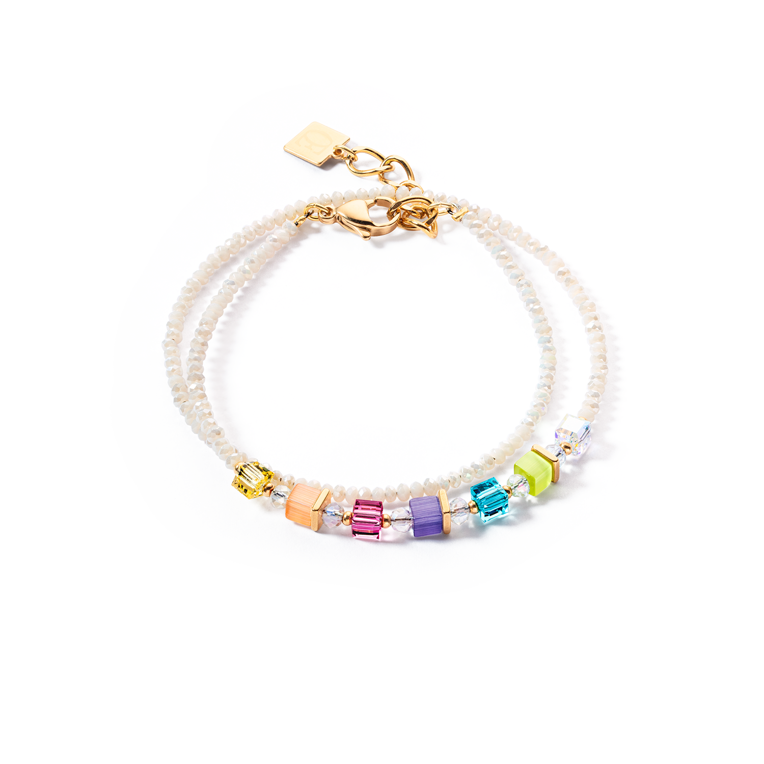 Joyful Colours Wrap Armband gold rainbow