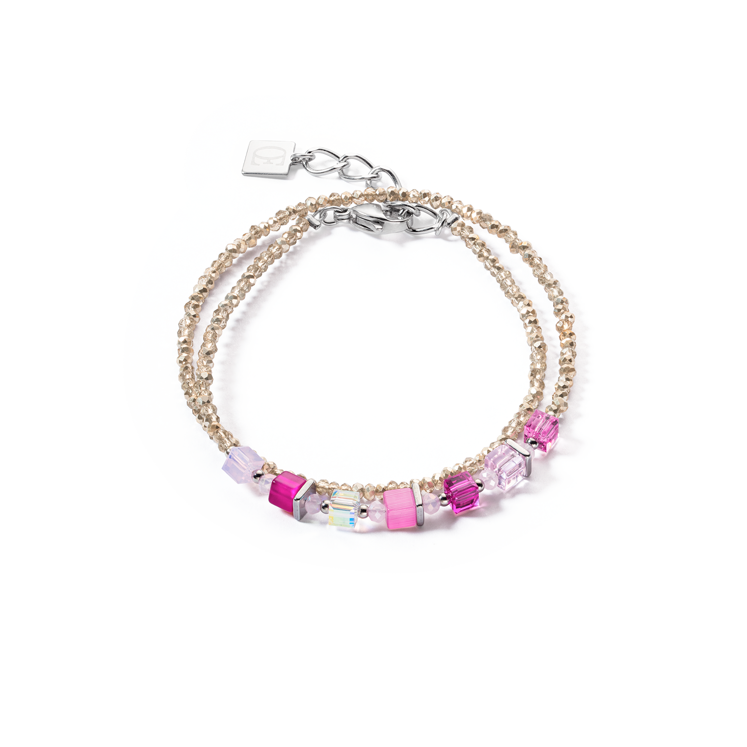 Joyful Colours Wrap Armband silber rosa