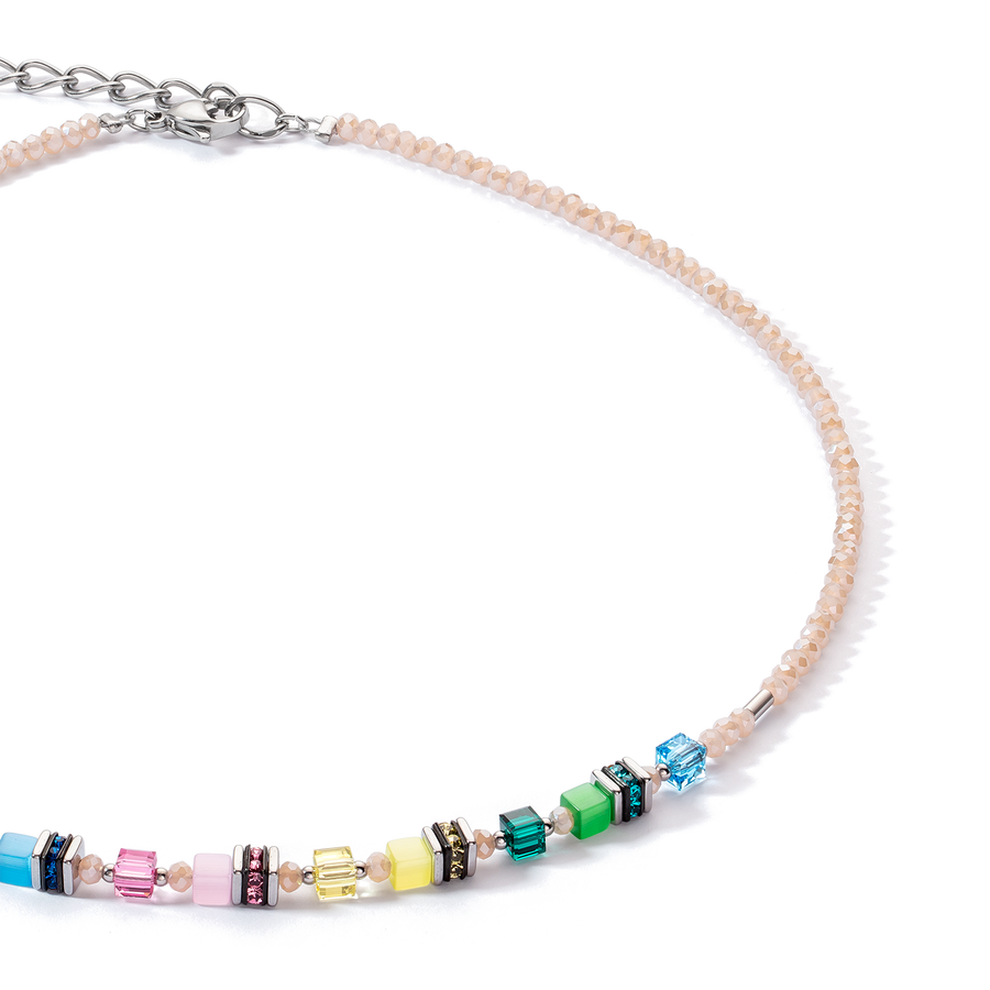 Halskette Mini Cubes multicolor pastell