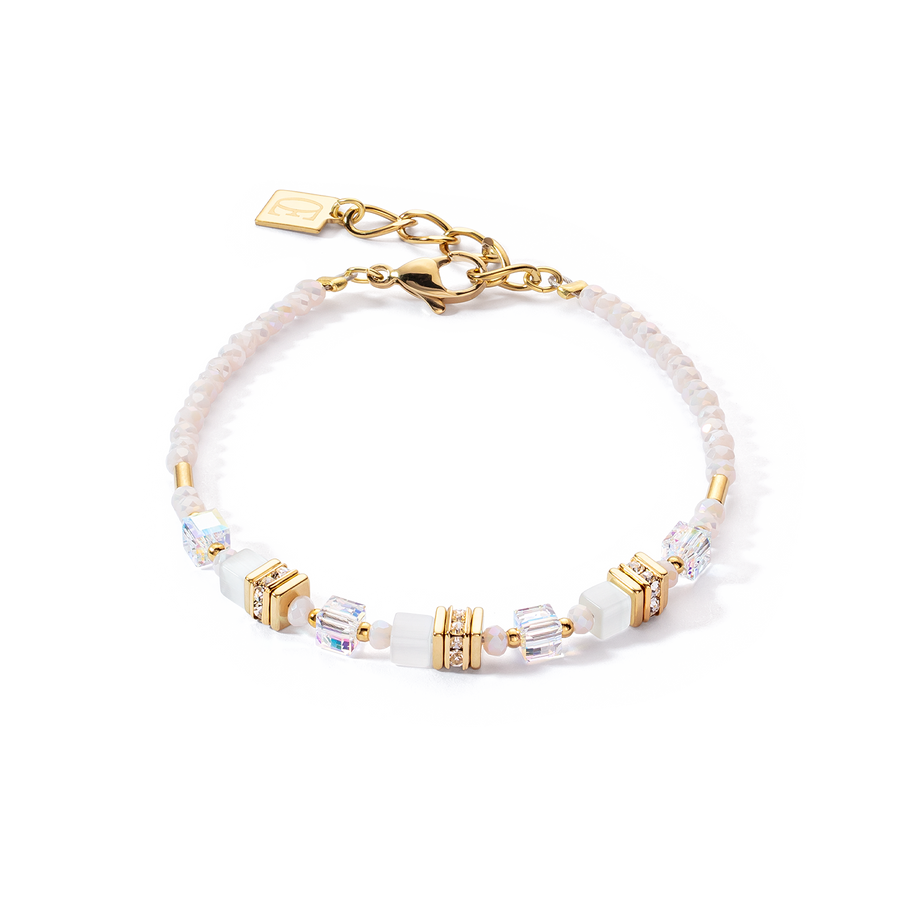 Armband Mini Cubes gold weiß