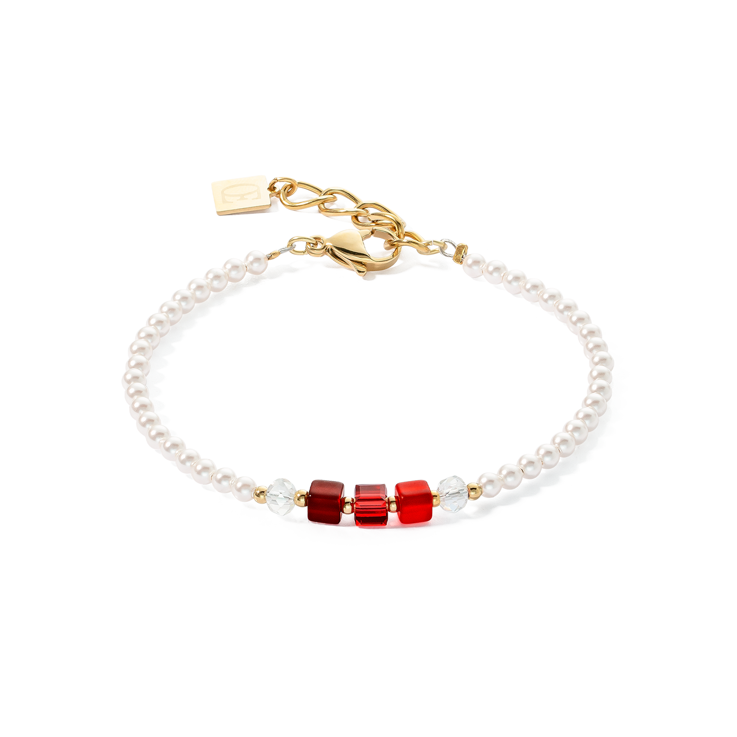 Armband Princess Pearls & Cubes gold-rot