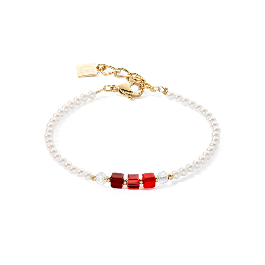 Armband Princess Pearls & Cubes gold-rot