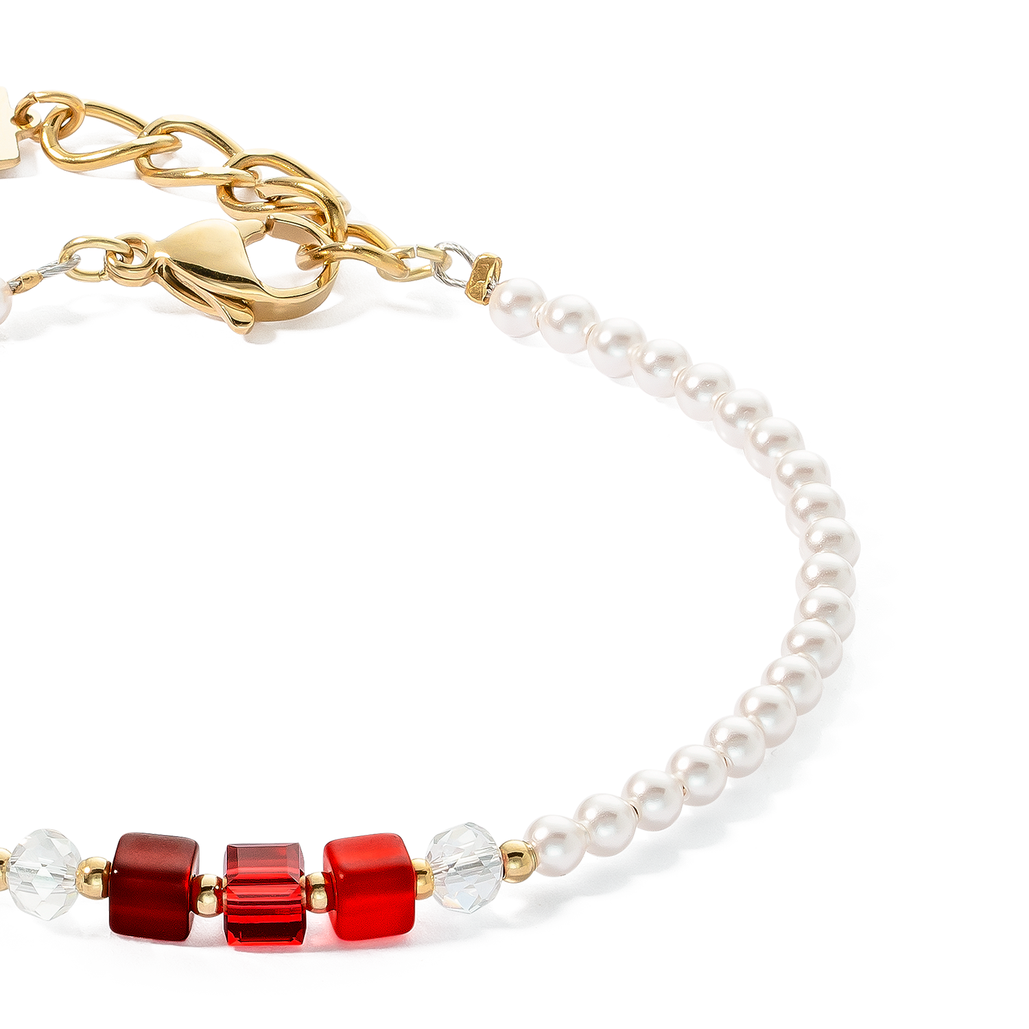 Armband Princess Pearls & Cubes gold-rot
