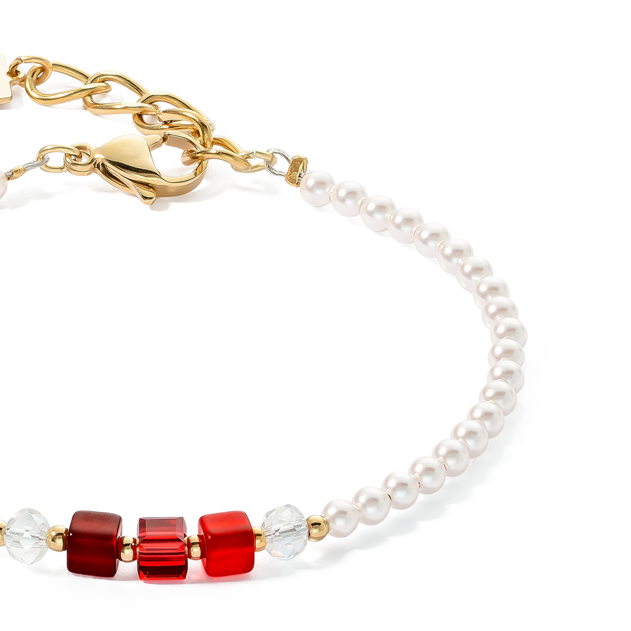 Armband Princess Pearls & Cubes gold-rot