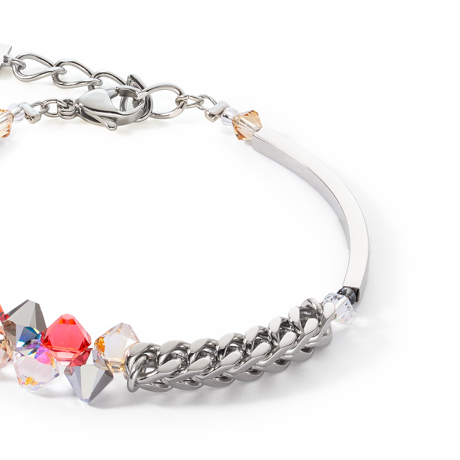 Dancing Crystals & Chunky Chain Armband rot