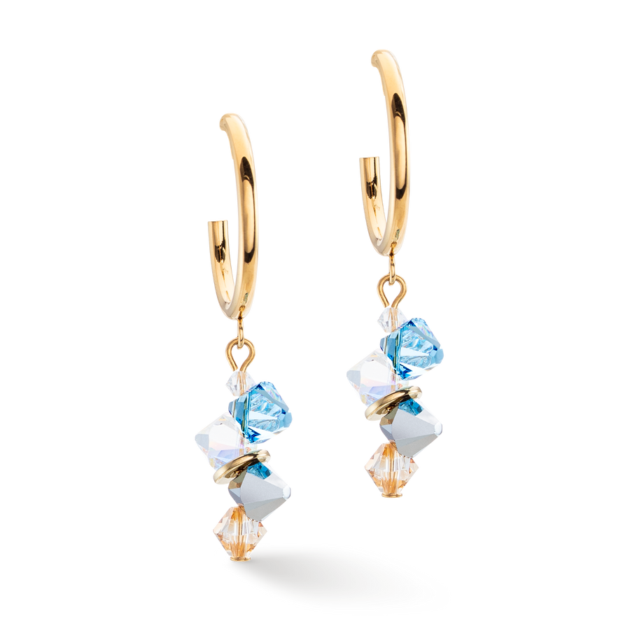 Dancing Crystals Ohrringe Gold Aqua