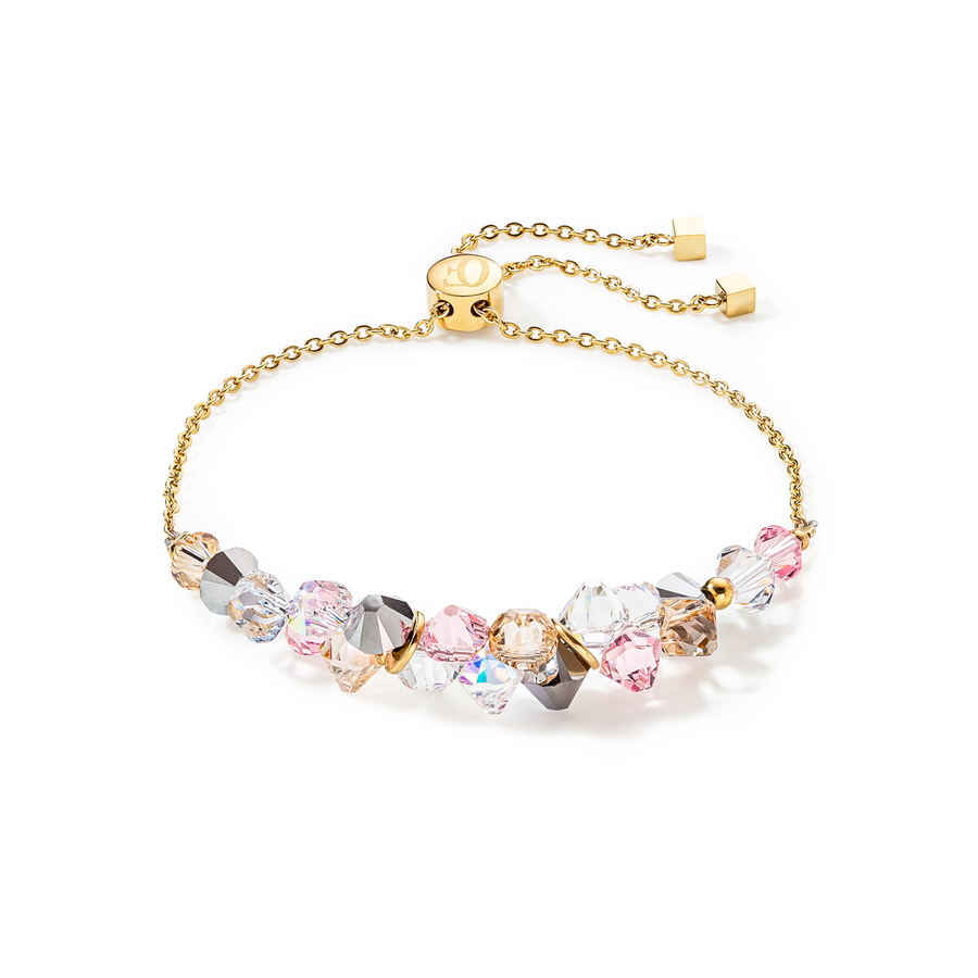 Dancing Crystals Armband gold hellrosa