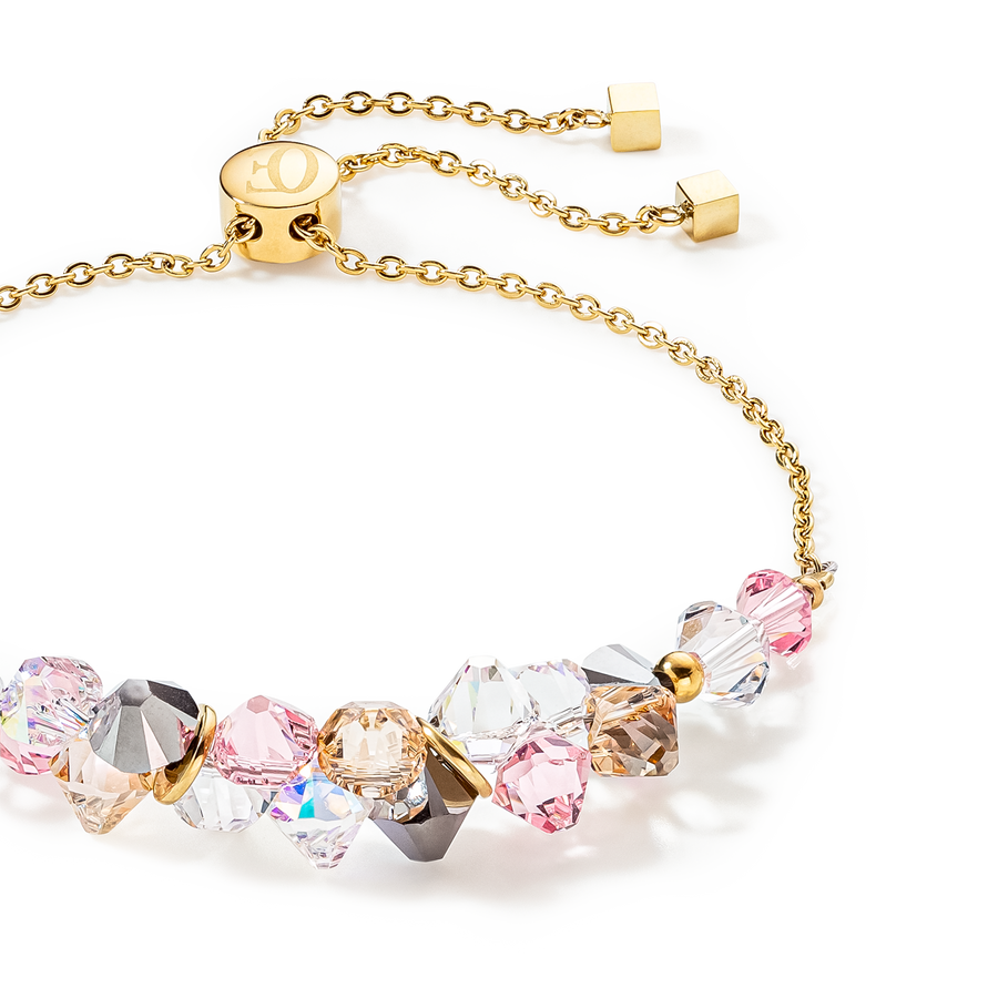 Dancing Crystals Armband gold hellrosa