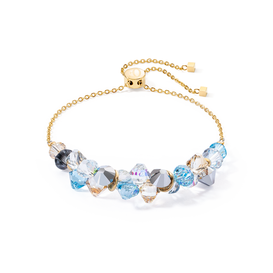 Dancing Crystals Armband Gold Aqua