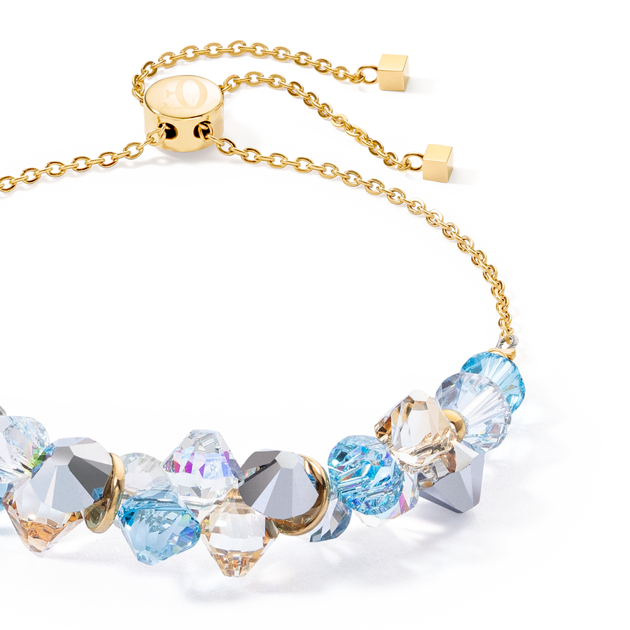 Dancing Crystals Armband Gold Aqua