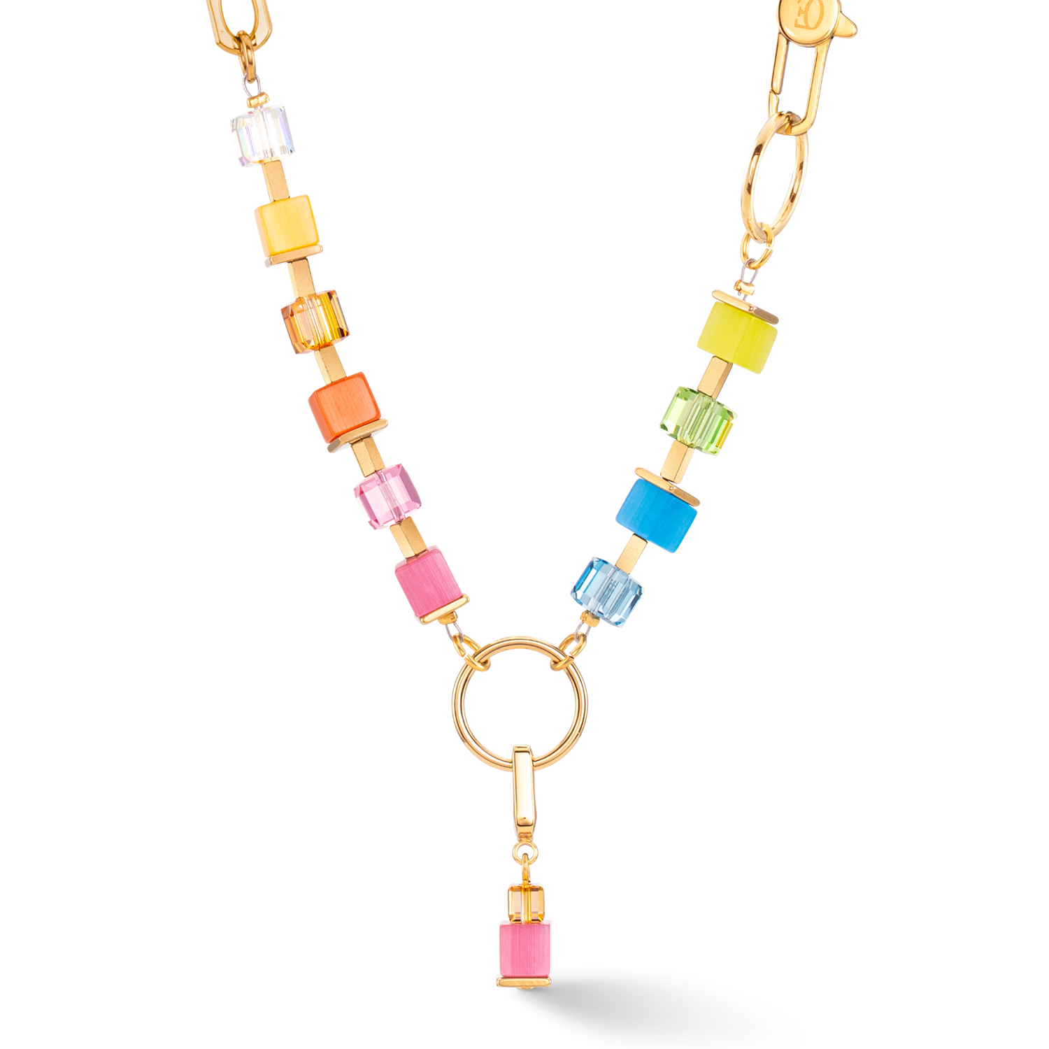 Halskette Cube Fusion Charm Gold-Rainbow