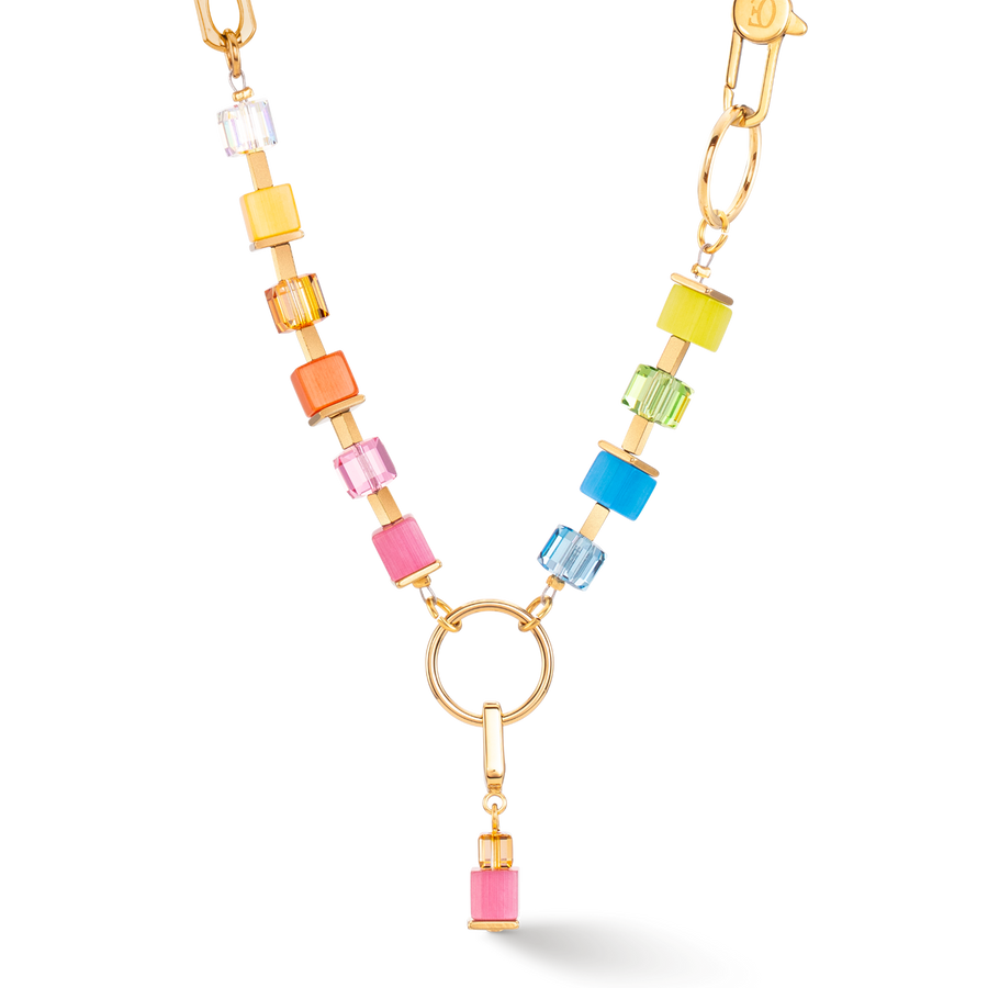 Halskette Cube Fusion Charm Gold-Rainbow