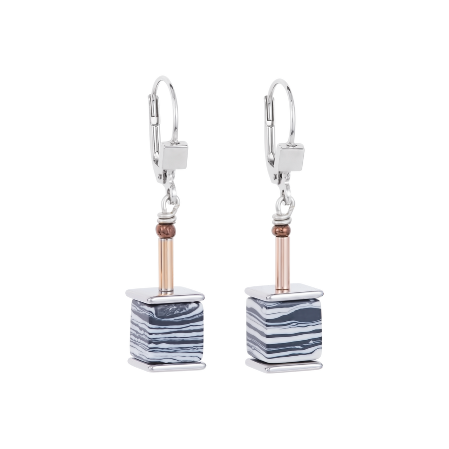 GeoCUBE® Ohrringe Malachit nude
