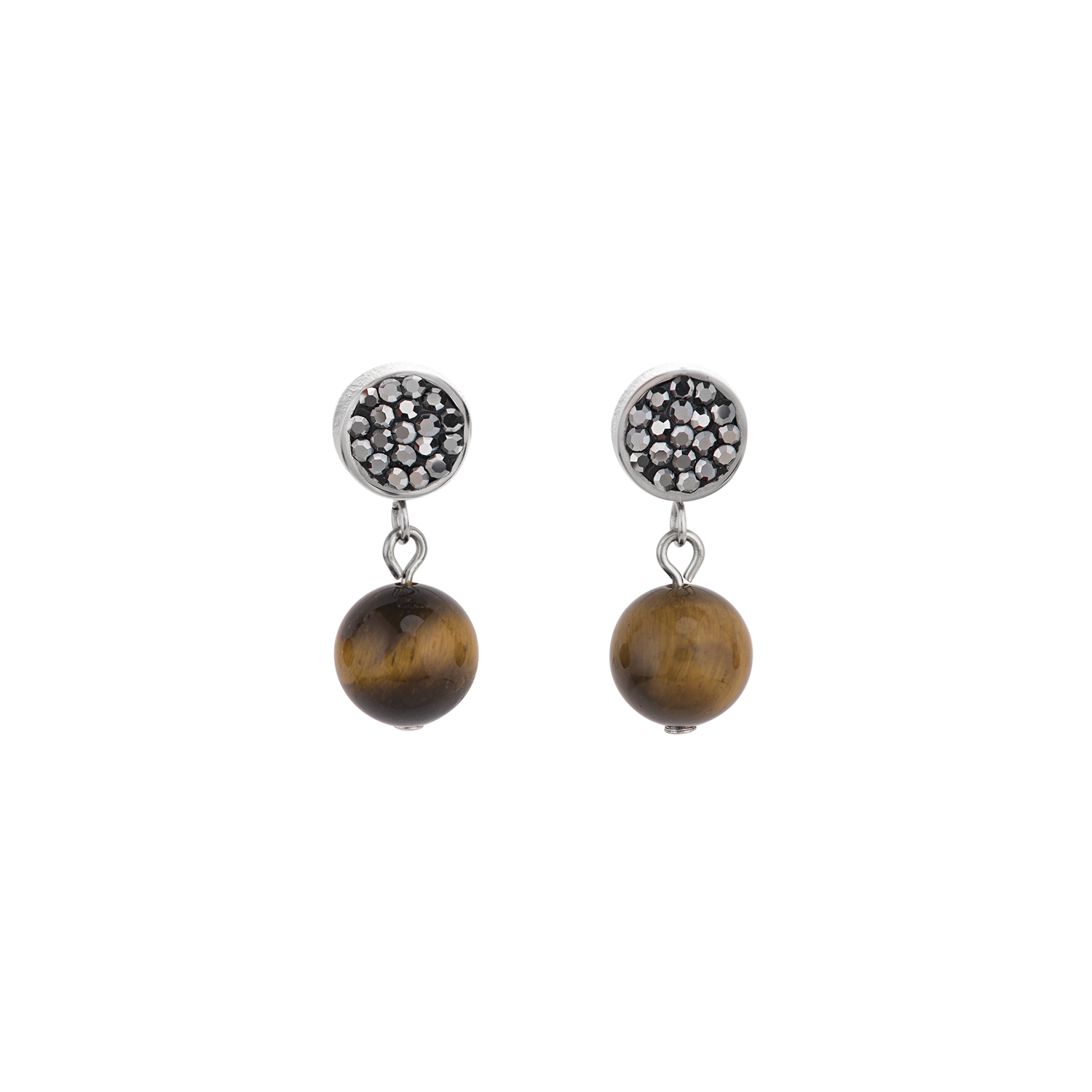Ohrringe Kristall Pavé & Achat & Onyx multicolor natur