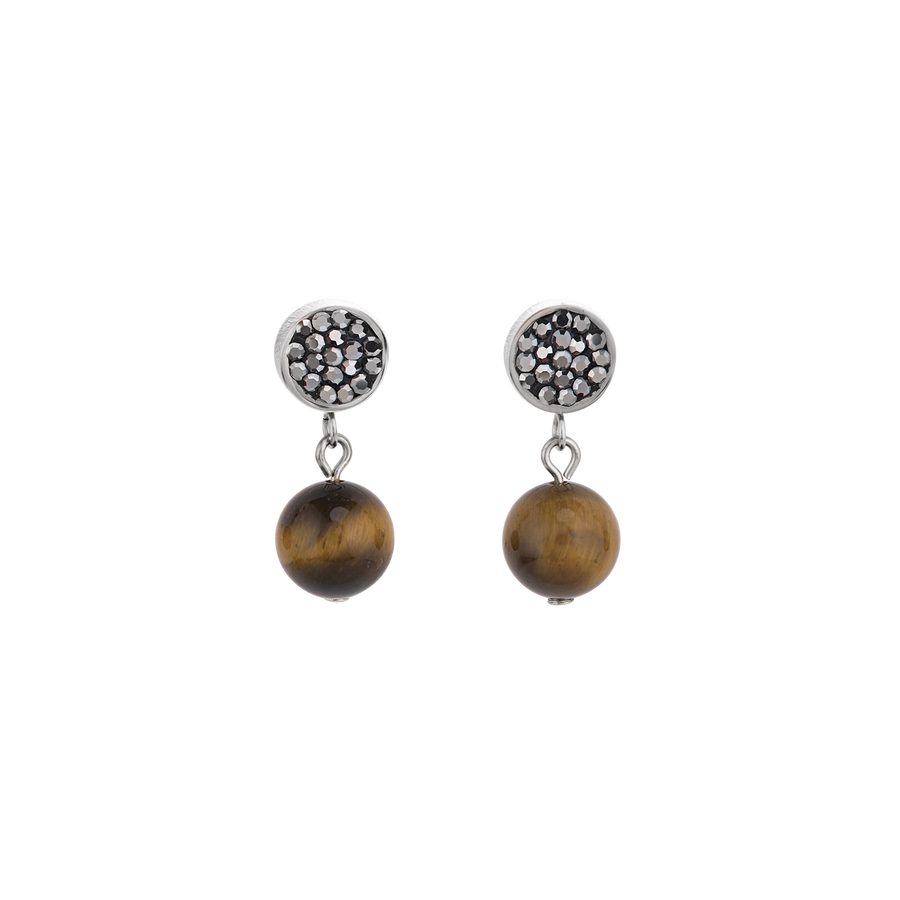 Ohrringe Kristall Pavé & Achat & Onyx multicolor natur