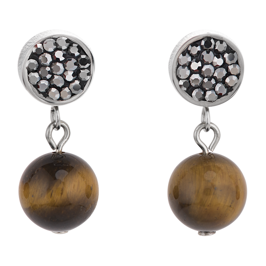 Ohrringe Kristall Pavé & Achat & Onyx multicolor natur