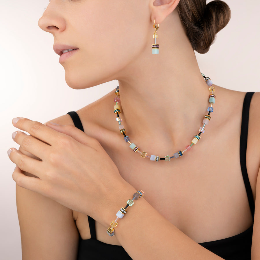 Halskette GeoCUBE® Kristalle & Edelsteine multicolor romance