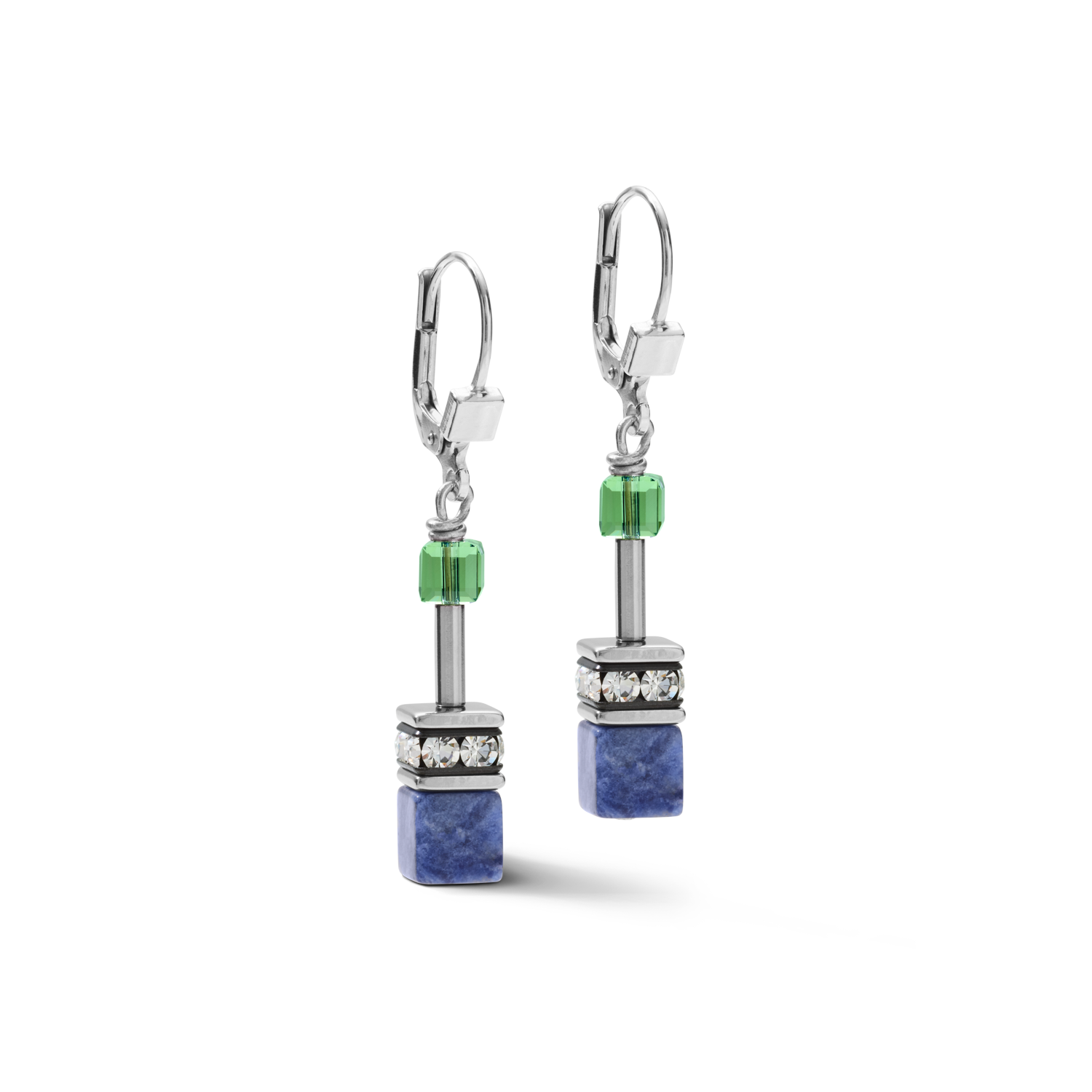 Ohrringe GeoCUBE® Kristalle & Edelsteine blau-grün