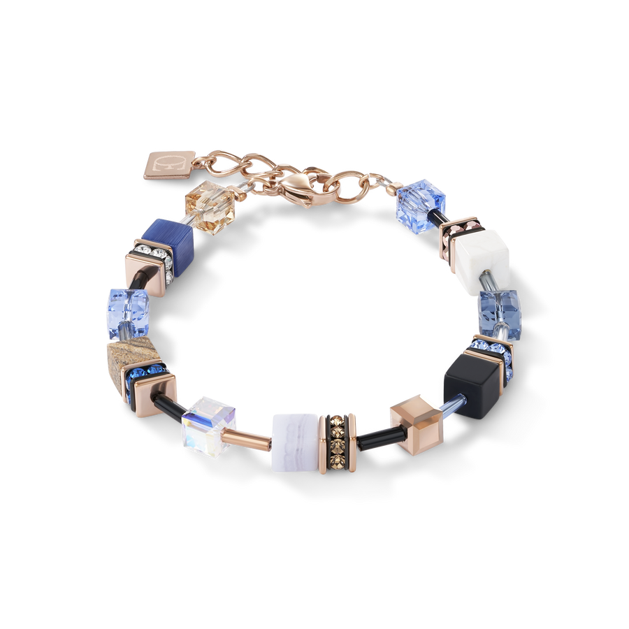 Armband GeoCUBE® Kristalle & Edelsteine blau-beige