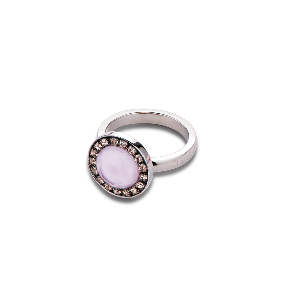 Ring Kristalle & Zweiton-Glas rosa