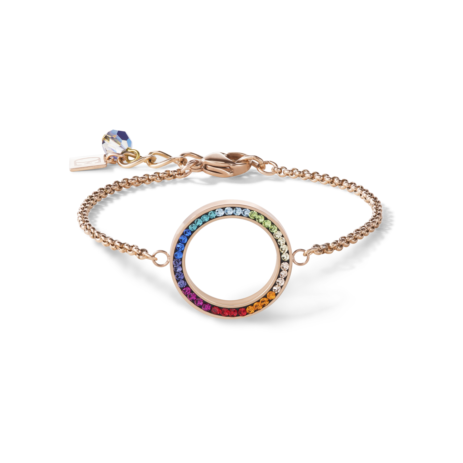 Armband Ring Kristall Pavé & Edelstahl roségold & multicolor