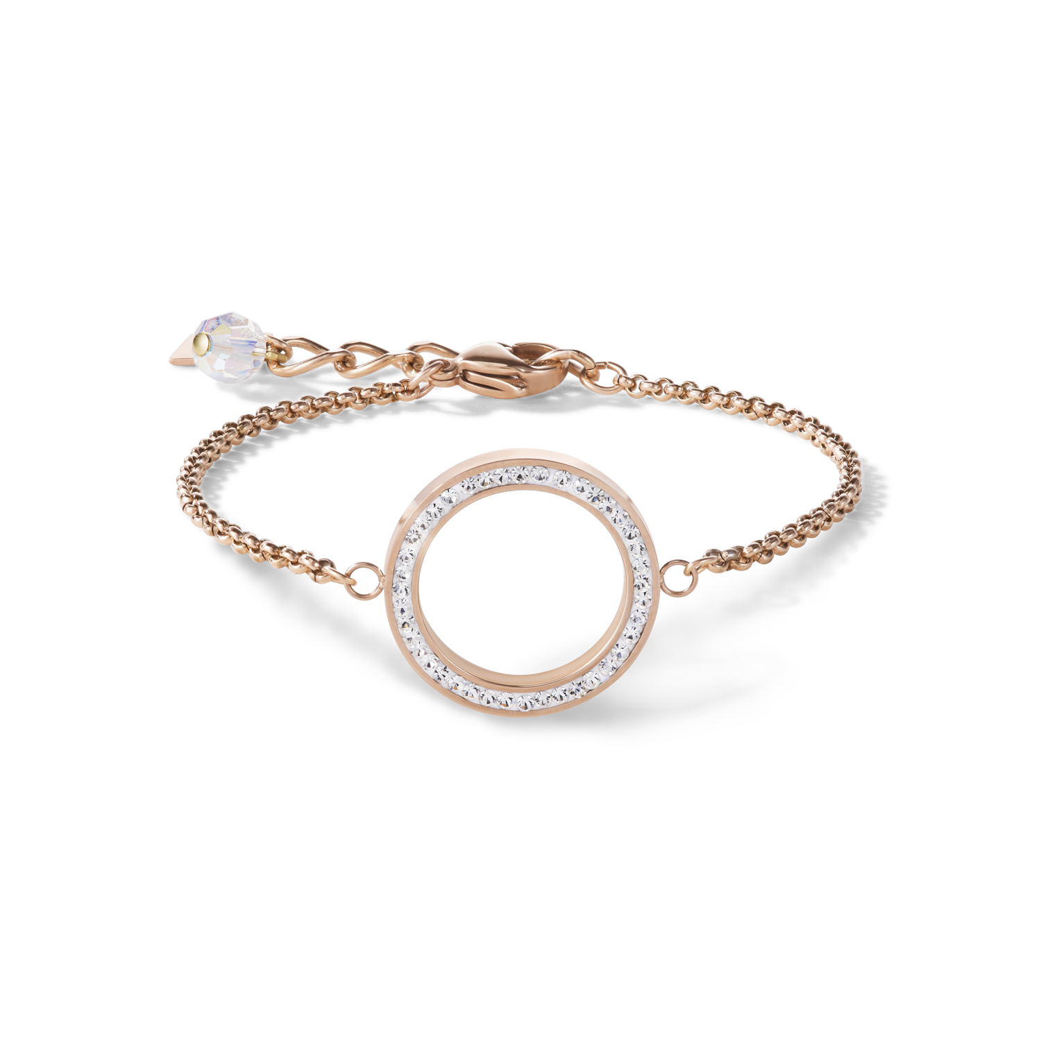 Armband Ring Kristall Pavé & Edelstahl roségold & kristall