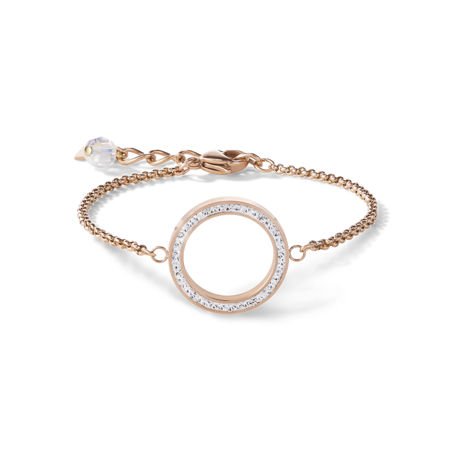 Armband Ring Kristall Pavé & Edelstahl roségold & kristall