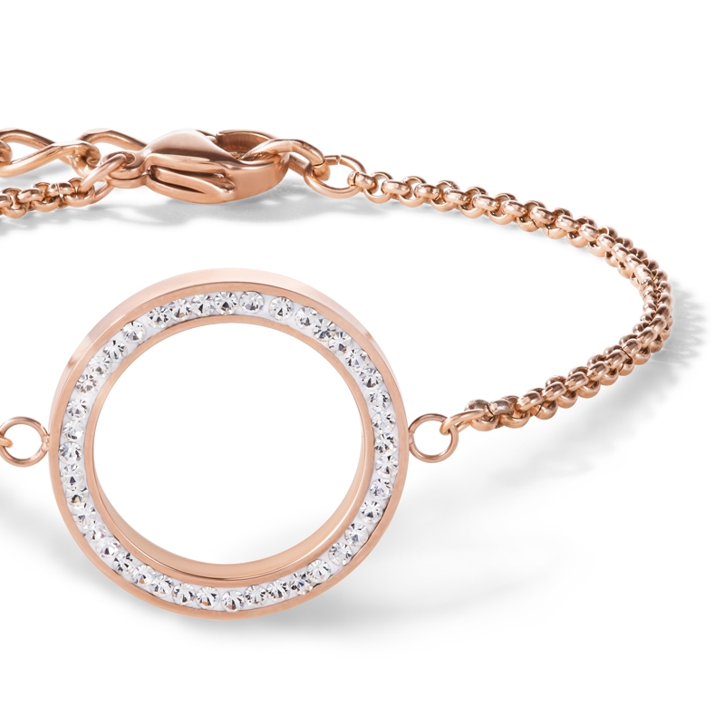 Armband Ring Kristall Pavé & Edelstahl roségold & kristall