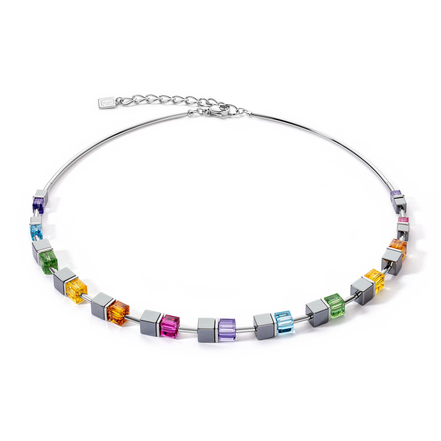Cube Story Colour Couple Halskette Hämatit rainbow