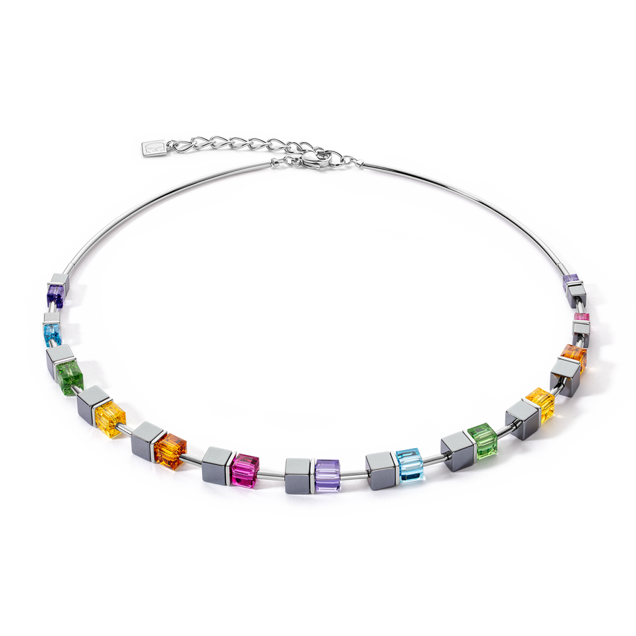Cube Story Colour Couple Halskette Hämatit rainbow