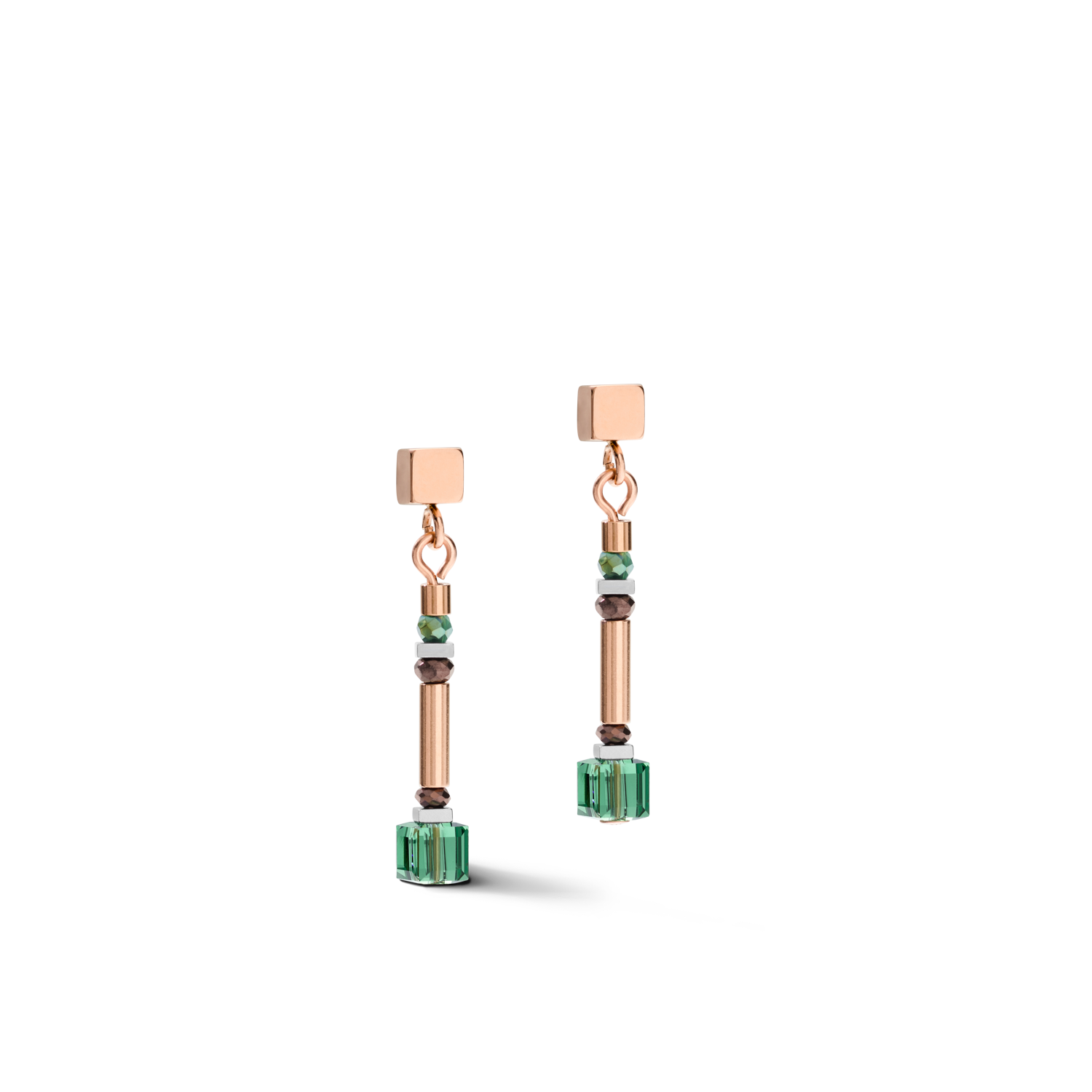 Ohrringe GeoCUBE® shades of green-petrol