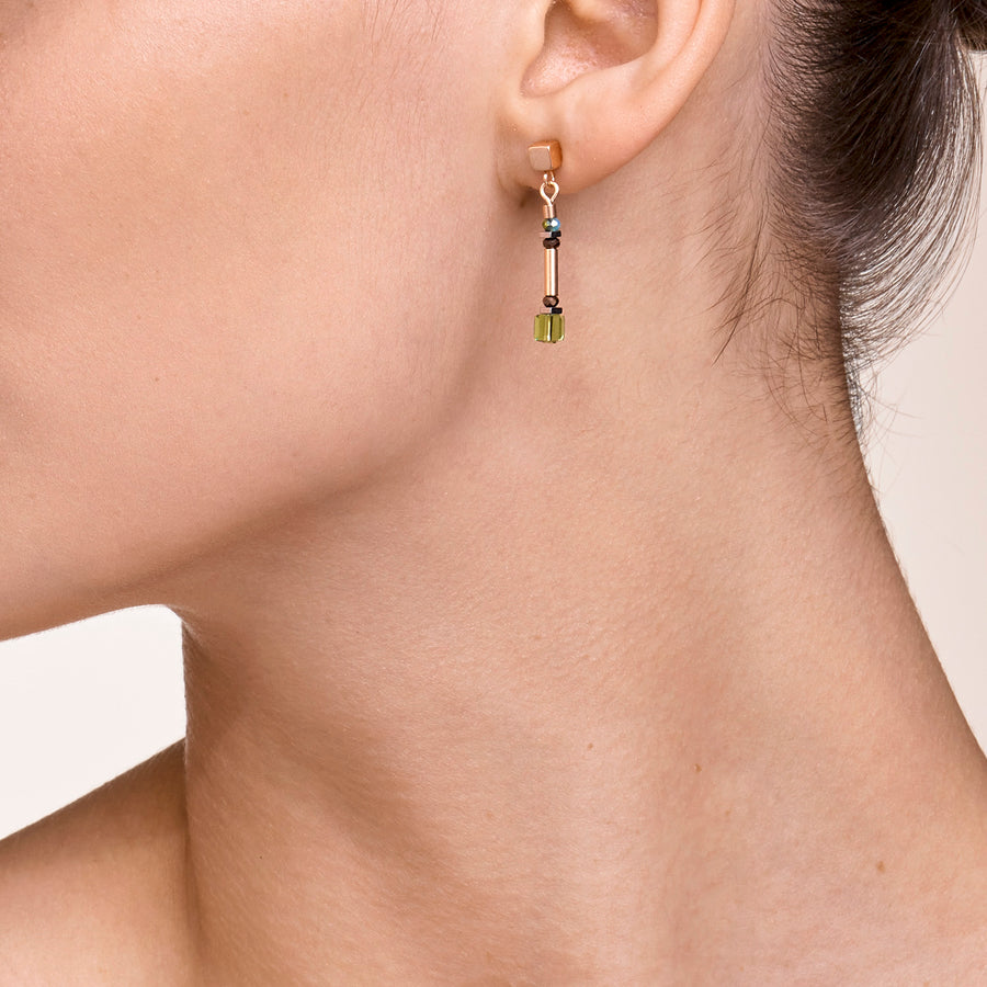 Ohrringe GeoCUBE® shades of green-petrol