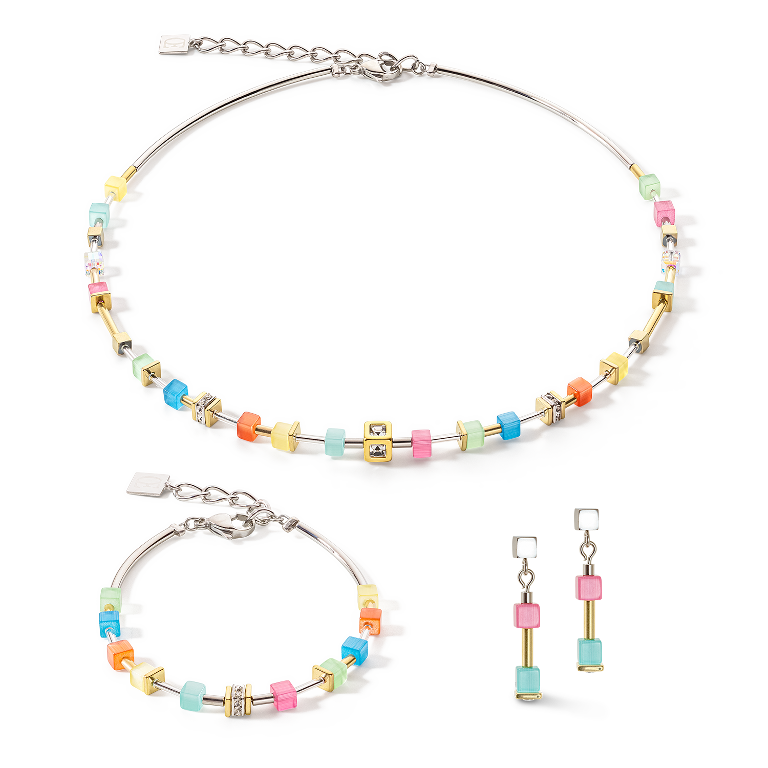 Cube Story Delicate Ohrringe multicolor spring