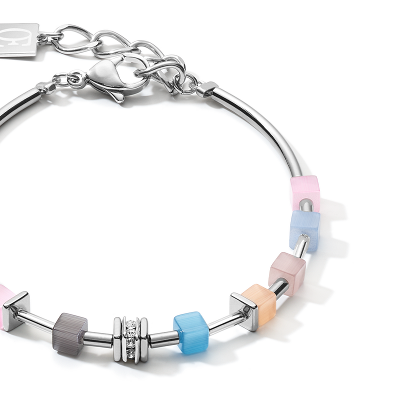 Cube Story Delicate Armband blau-rosa