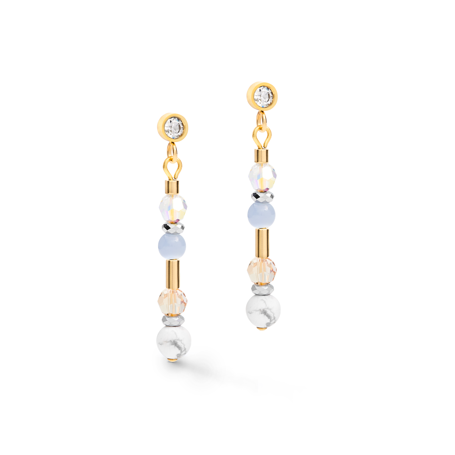 Ohrringe Edelstein Sphere couples mini blau-gold
