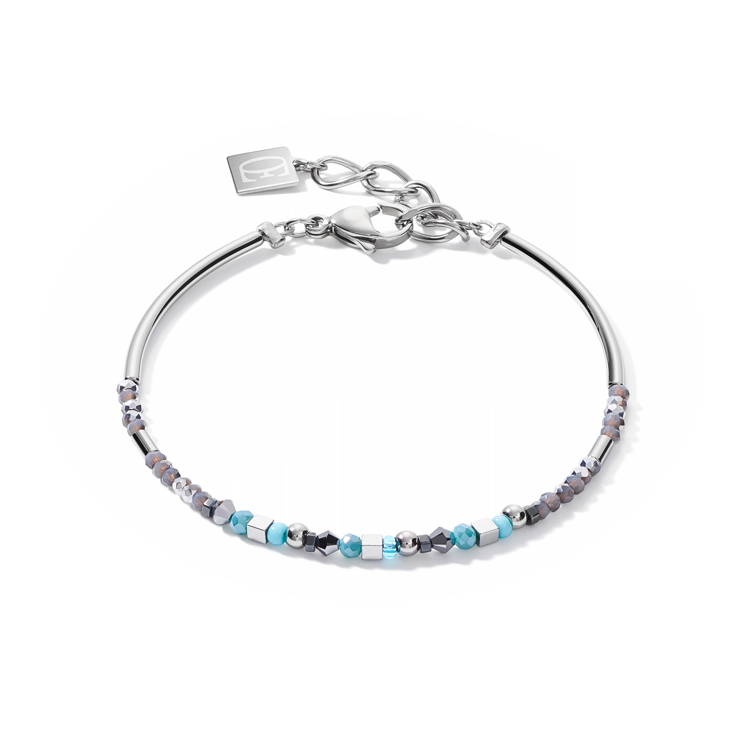 Armband Anhänger Curvy Triangle aqua