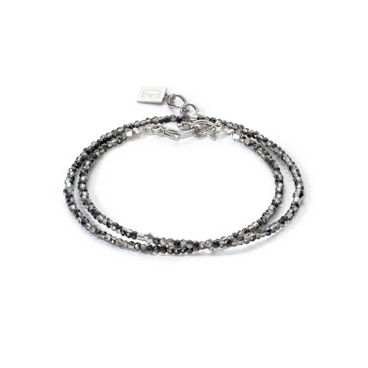 Sparkling Dot Delicate Armband silber & anthrazit