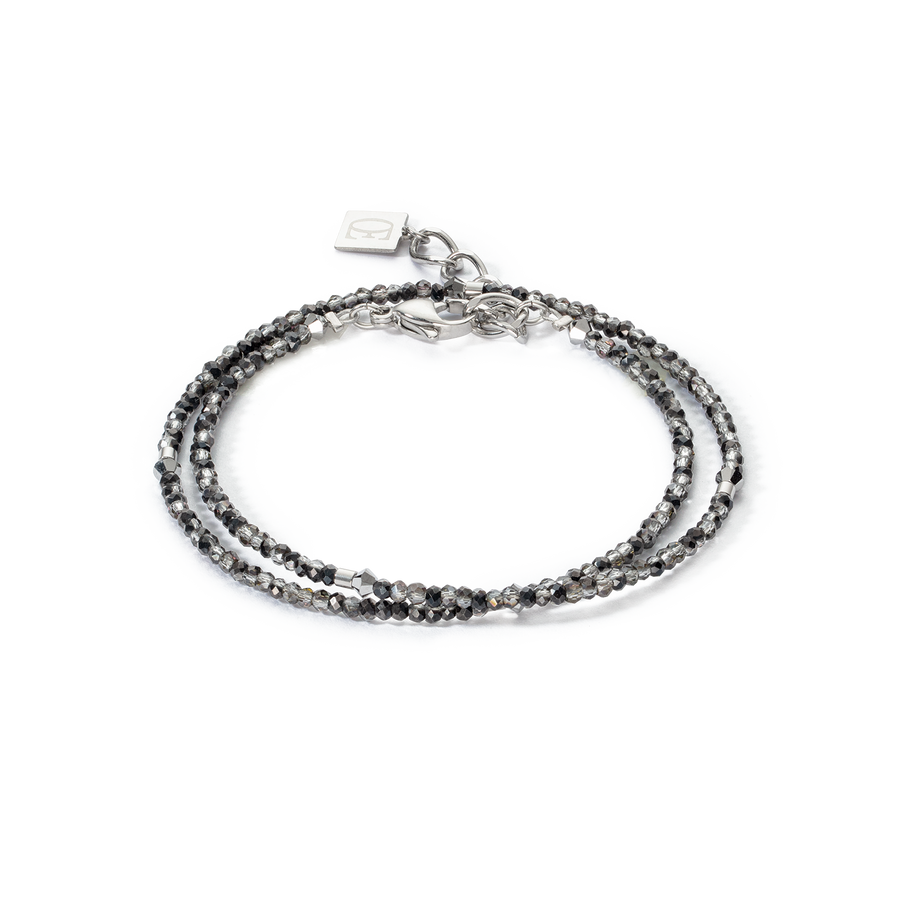 Sparkling Dot Delicate Armband silber & anthrazit