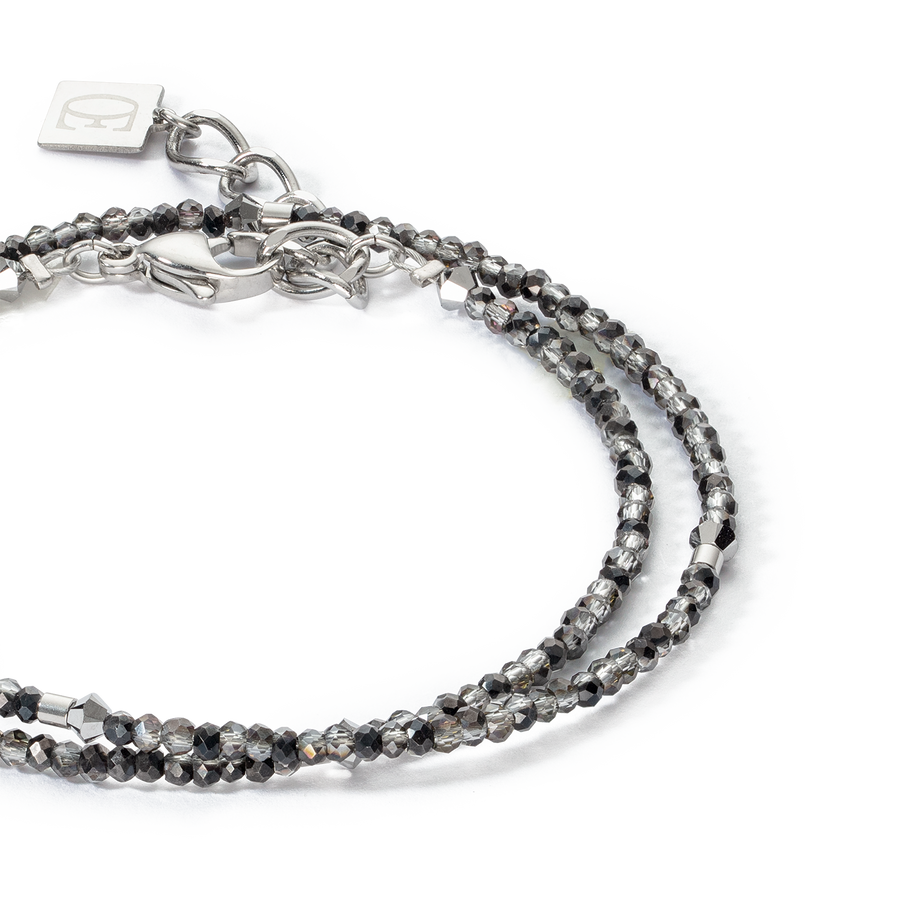 Sparkling Dot Delicate Armband silber & anthrazit
