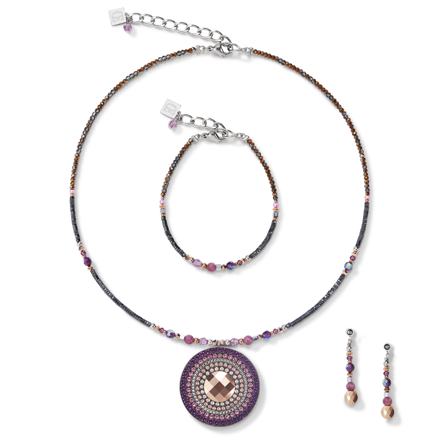 Halskette Amulett small Kristalle & Lepidolith amethyst