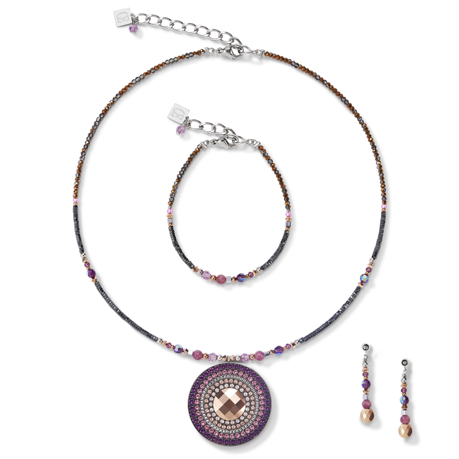 Halskette Amulett small Kristalle & Lepidolith amethyst