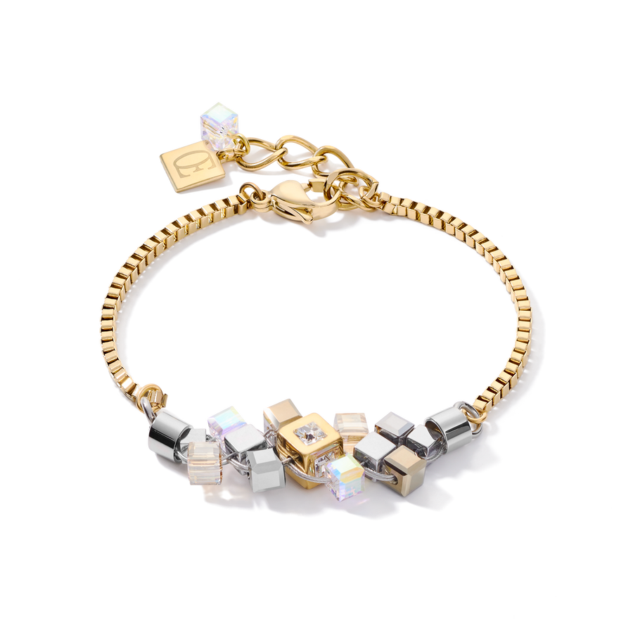 Armband GeoCUBE® Cluster gold-silber